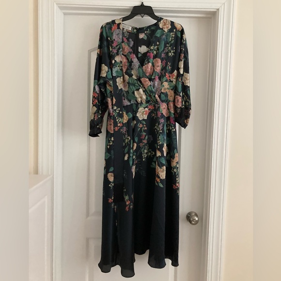Teri Jon Floral Maxi Dress with Sleeves Size 10 - Picture 6 of 8